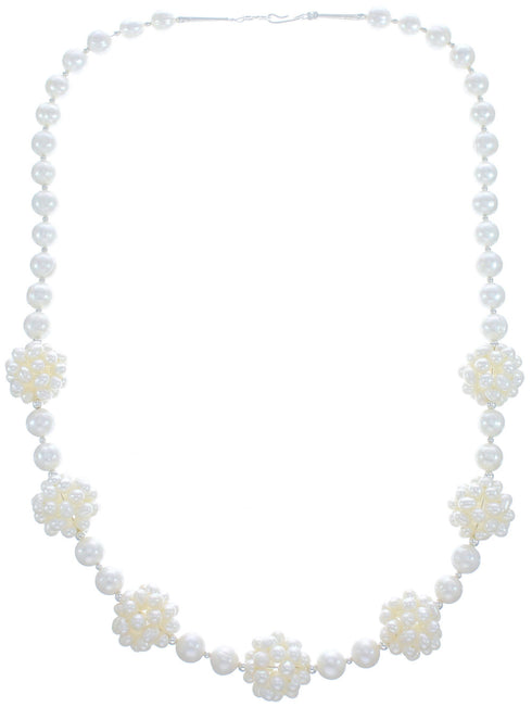 Fresh Water Pearl Sterling Silver Bead Necklace KX120898